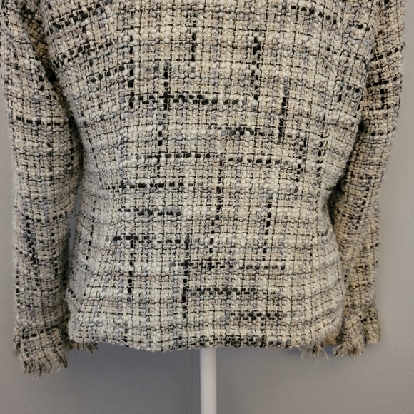 Anne Fontaine Jacket Tweed Fringe Glam Ruffle Cuff Sunny Afghan - Picture 6 of 16